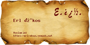 Erl Ákos névjegykártya